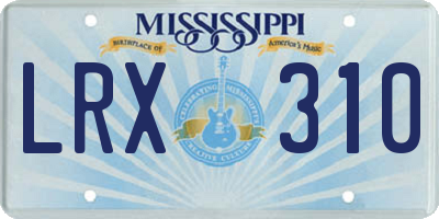 MS license plate LRX310