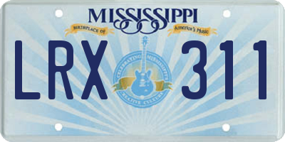 MS license plate LRX311