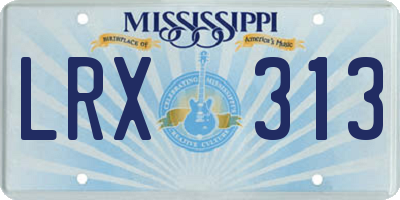 MS license plate LRX313