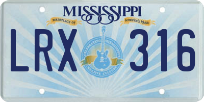 MS license plate LRX316