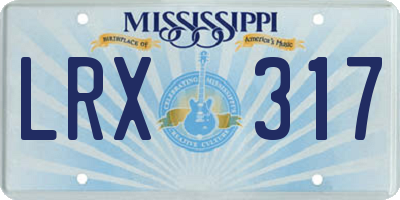 MS license plate LRX317