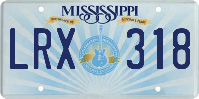MS license plate LRX318