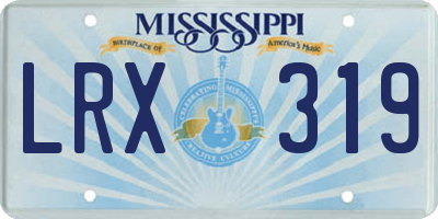 MS license plate LRX319