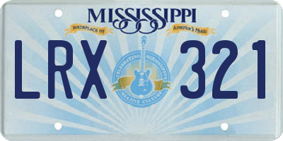 MS license plate LRX321
