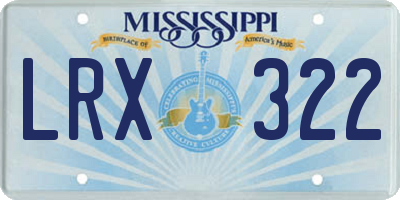 MS license plate LRX322