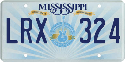 MS license plate LRX324