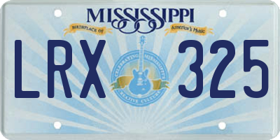 MS license plate LRX325