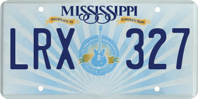 MS license plate LRX327