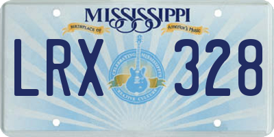 MS license plate LRX328