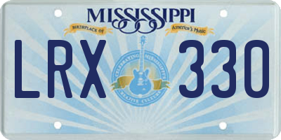 MS license plate LRX330