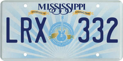 MS license plate LRX332
