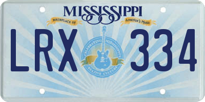 MS license plate LRX334