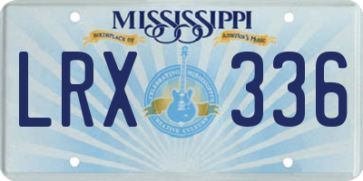 MS license plate LRX336