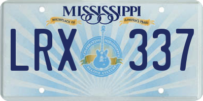 MS license plate LRX337