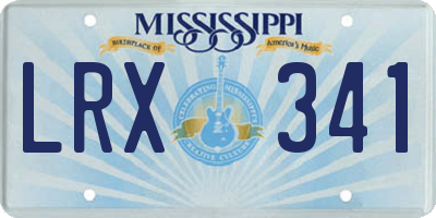 MS license plate LRX341