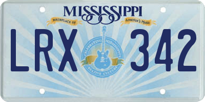 MS license plate LRX342