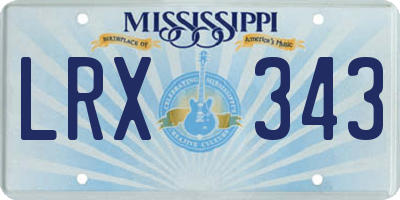 MS license plate LRX343