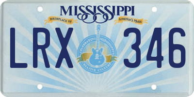 MS license plate LRX346