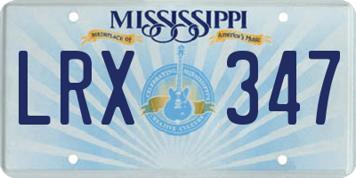 MS license plate LRX347