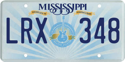 MS license plate LRX348