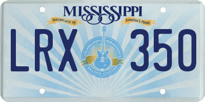 MS license plate LRX350