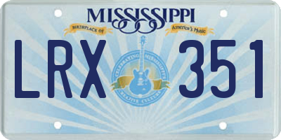 MS license plate LRX351