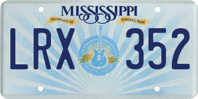 MS license plate LRX352