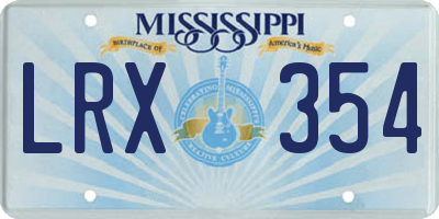 MS license plate LRX354