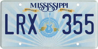 MS license plate LRX355