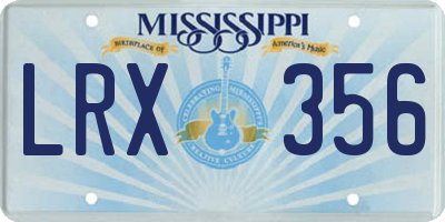 MS license plate LRX356