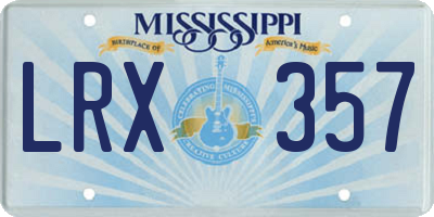 MS license plate LRX357