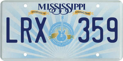 MS license plate LRX359