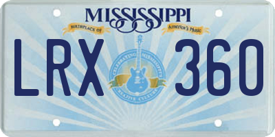 MS license plate LRX360