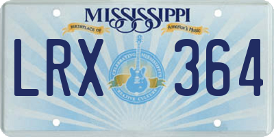 MS license plate LRX364