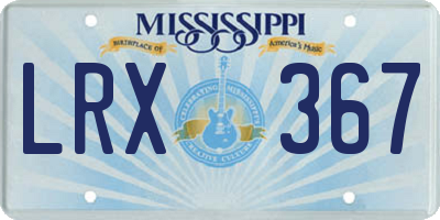 MS license plate LRX367