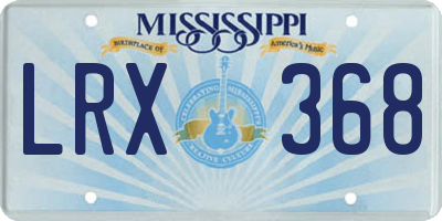 MS license plate LRX368