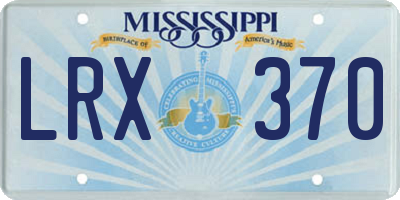 MS license plate LRX370