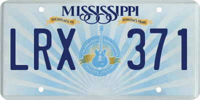 MS license plate LRX371