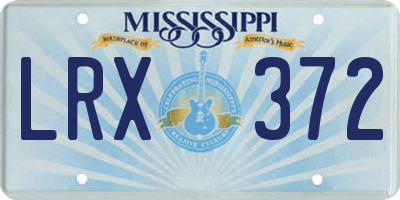 MS license plate LRX372