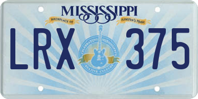 MS license plate LRX375