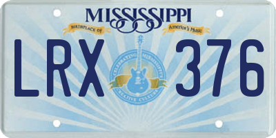 MS license plate LRX376