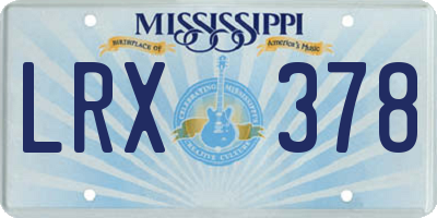 MS license plate LRX378