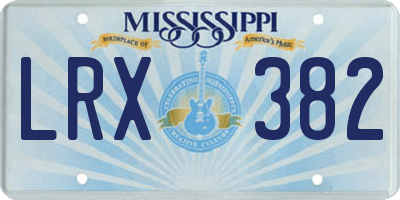 MS license plate LRX382