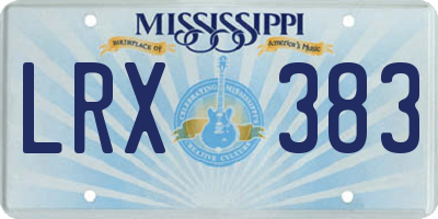 MS license plate LRX383