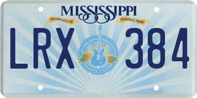 MS license plate LRX384