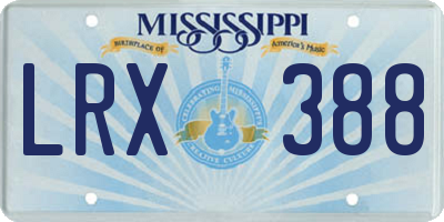 MS license plate LRX388