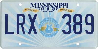 MS license plate LRX389