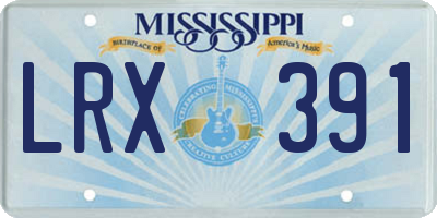 MS license plate LRX391