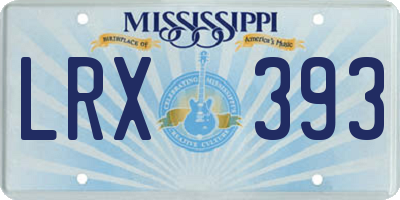 MS license plate LRX393