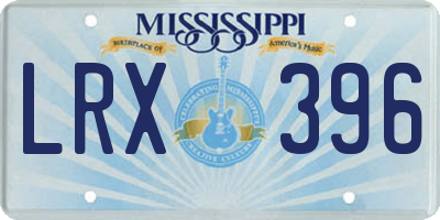 MS license plate LRX396